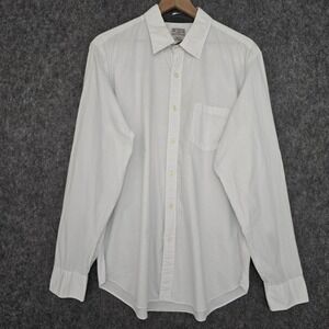 J Crew Shirt Mens L White Blue Micro Dot Button Down Long Sleeve Cotton Classic